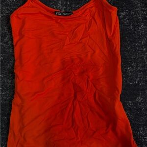 ZARA Bright Orange Slim Camisole Tank